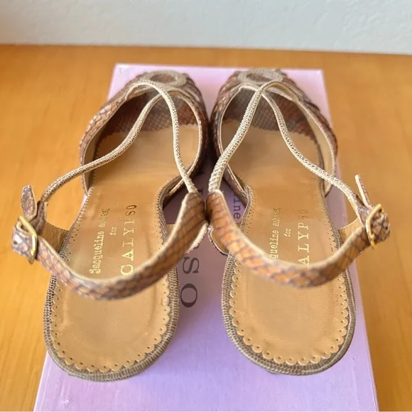 Calypso for Jacqueline Schnabel Snakeskin Embossed Wedges - Picture 7 of 7